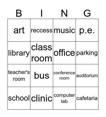 Jheel's School Bingo Card
