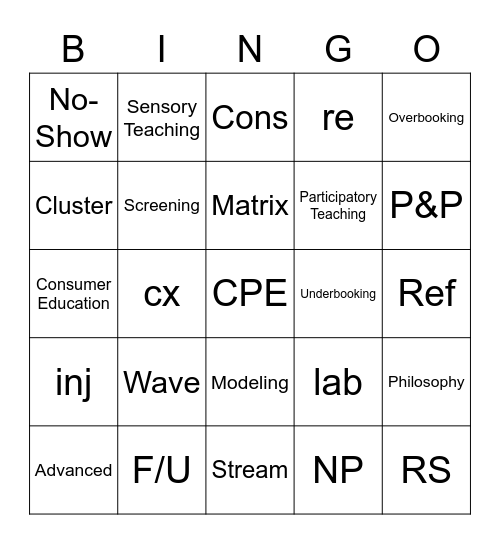 Ch. 15/16 Vocab Bingo Card