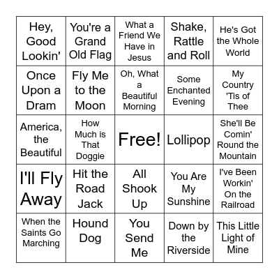 Music Bingo! Bingo Card
