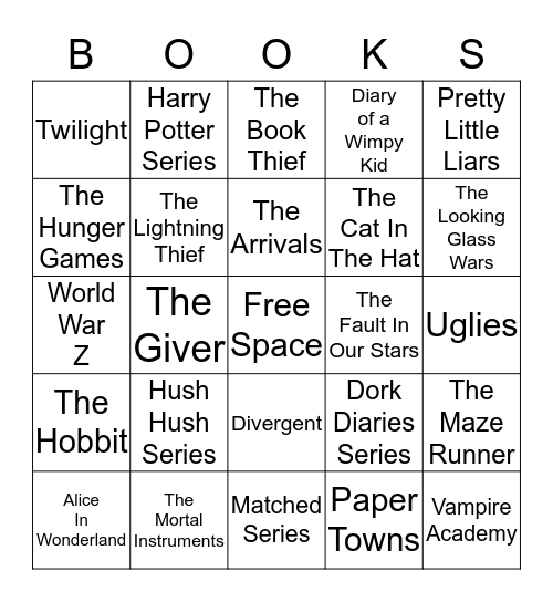 BOOKS Bingo Card