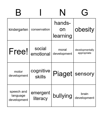 Chapter 7 Bingo Card