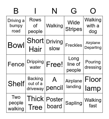 Descriptive Classifiers Bingo Card