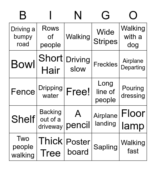 Descriptive Classifiers Bingo Card