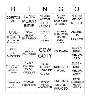 DORITOS BINGO 2022 Bingo Card