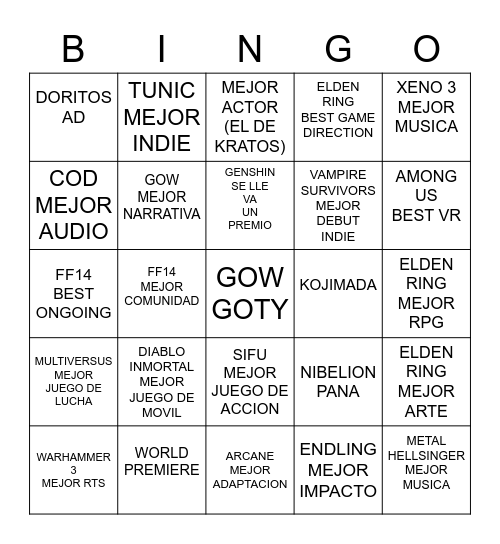 DORITOS BINGO 2022 Bingo Card