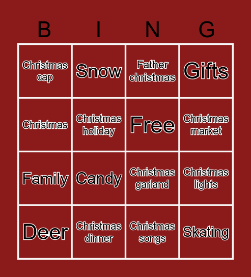 Holiday Fun! Bingo Card