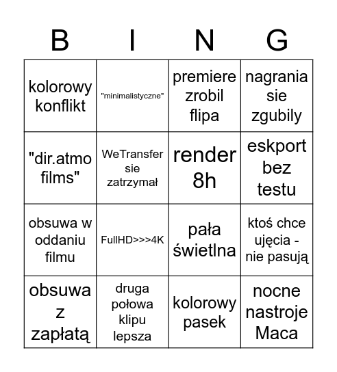 atmo films Bingo Card