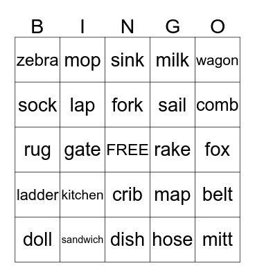 Phonics BINGO Card