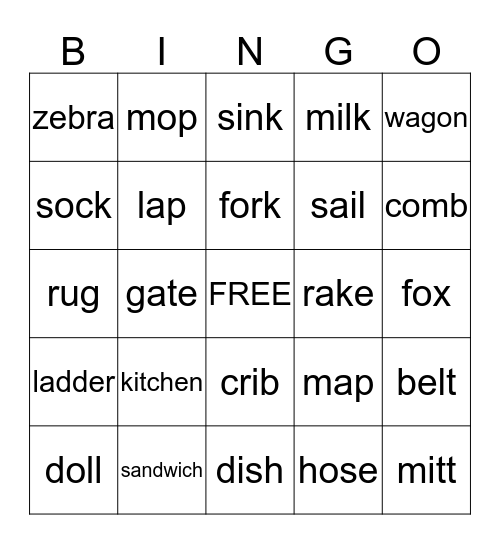 Phonics BINGO Card