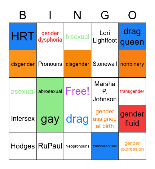 One Team Queer Bingo! Bingo Card