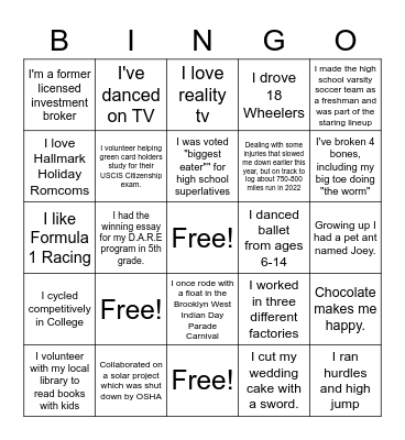 Economic Development - Fall 2022 Bingo Card