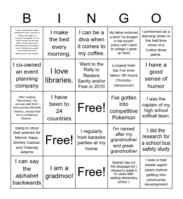 Economic Development - Fall 2022 Bingo Card