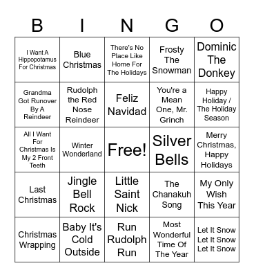 Christmas Bingo Card