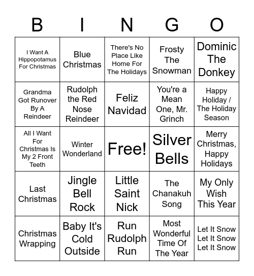 Christmas Bingo Card