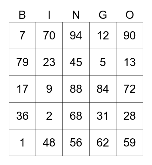 Wilmar BioEthanol 2022 Bingo Card
