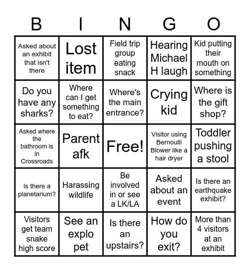 Floor Bingo Card