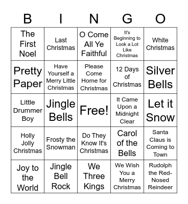 2022 Christmas Bingo Card