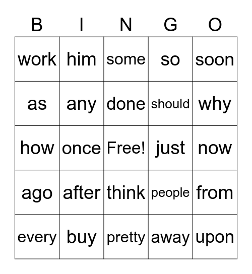 1-3b Bingo Card