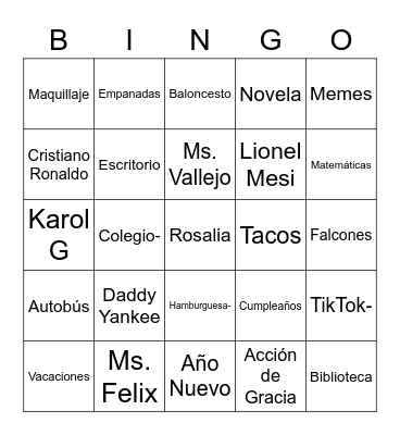 BINGO Card