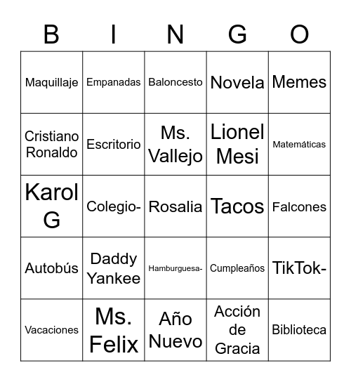 BINGO Card