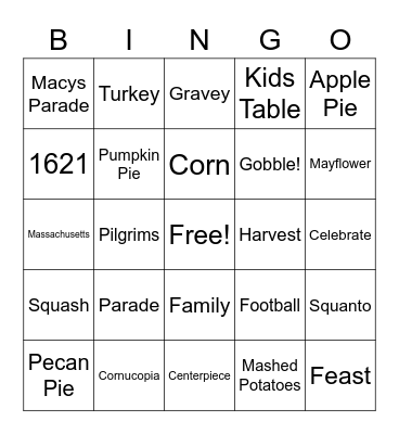 Fall Bingo Card