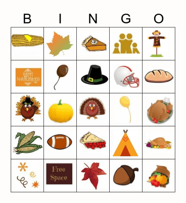 Thanksgiving Bingo Card