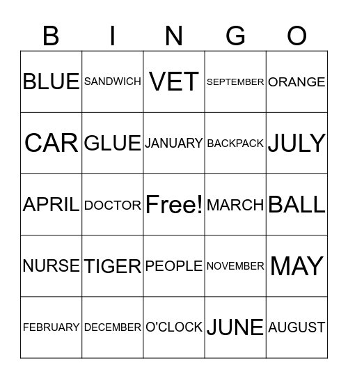 Bingo Card