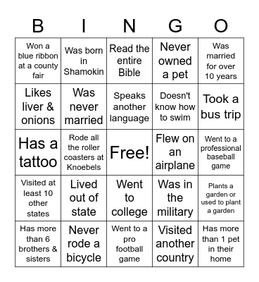 FIND A FRIEND WHO.... Bingo Card