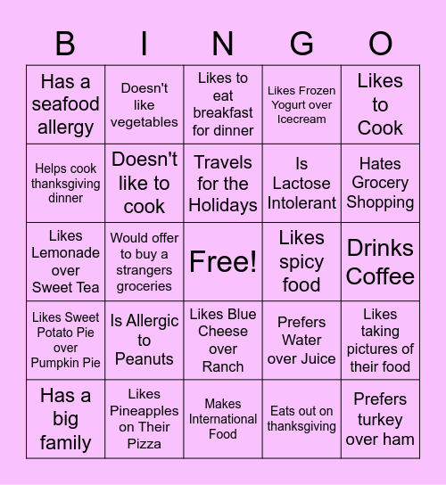 Find Somebody Who... Bingo Card