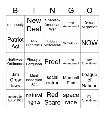 BLITZ BINGO Card