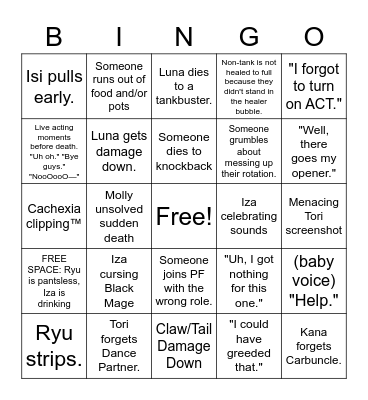 Yona Bingo Card
