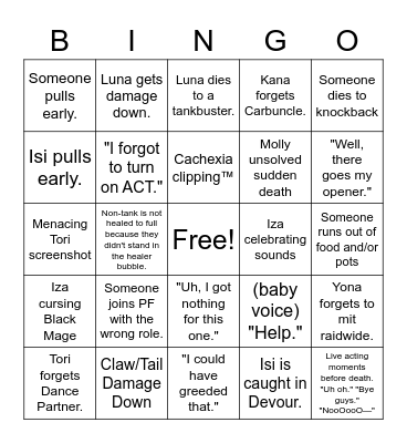 Ryu Bingo Card