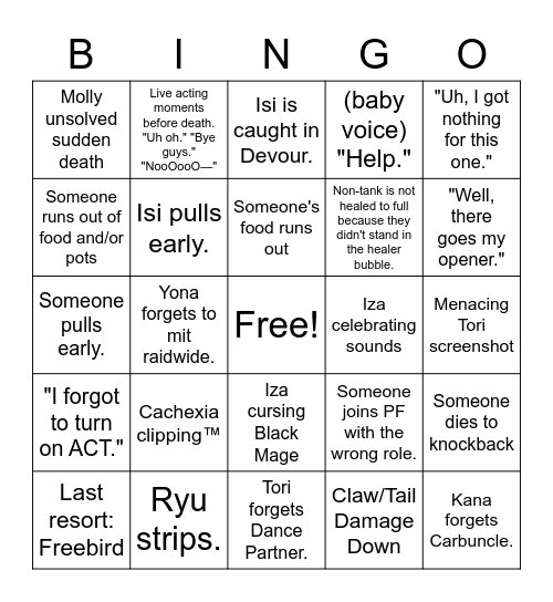 Luna Bingo Card