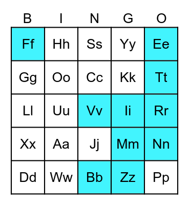 Single Sounds Bingo Card