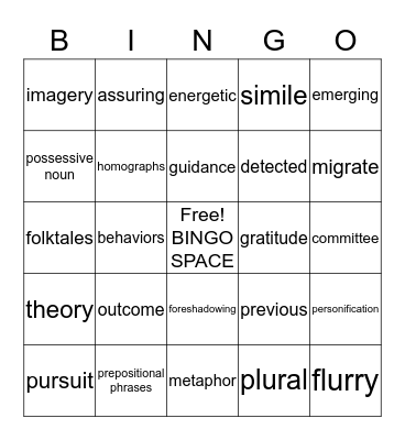 Ms.Hartwell's BINGO Card
