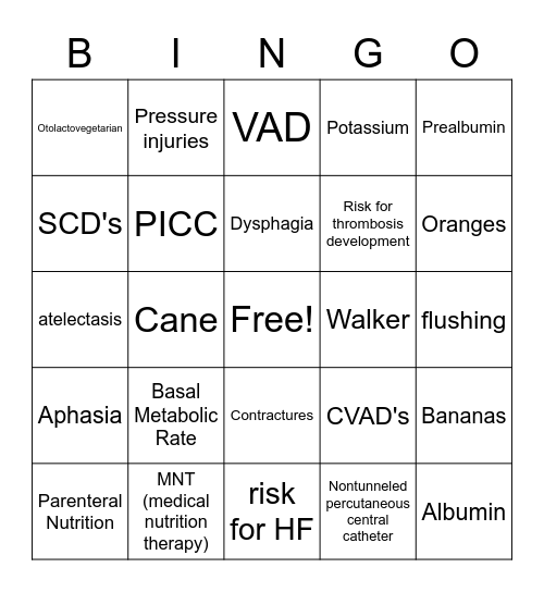 MCCONATHY T/W Bingo Card