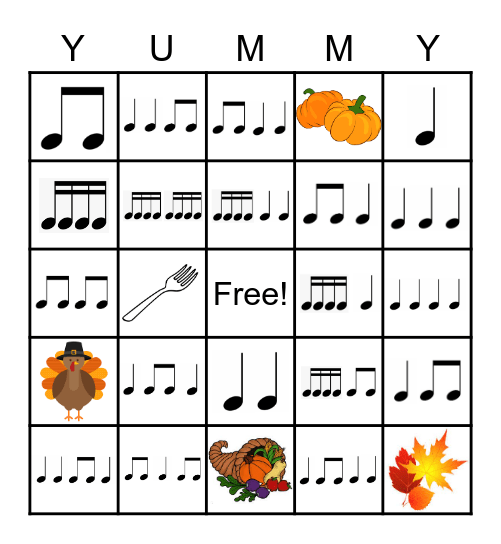 Happy Thanksgiving! Bingo Card