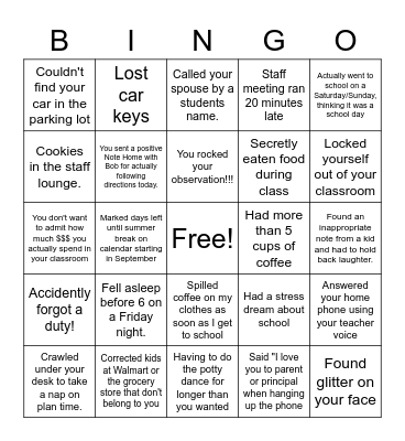 MSTA Teacher Bingo Card