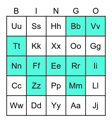 Single Sounds Bingo Card