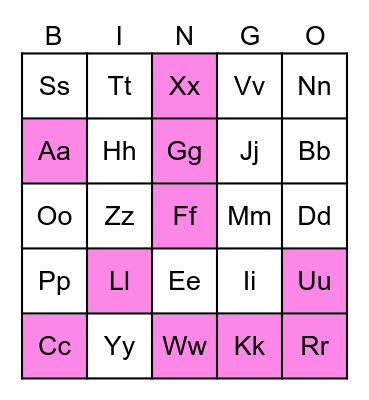 Single Sounds Bingo Card