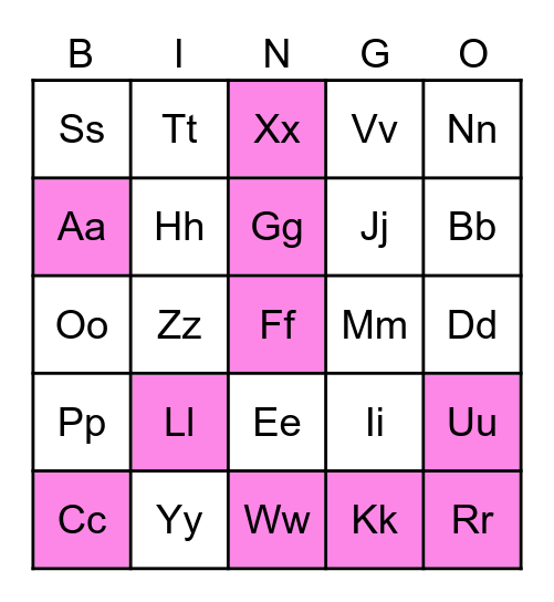 Single Sounds Bingo Card