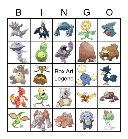 Gen 4 Pokemon Bingo Card
