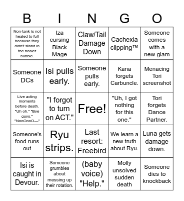 Yona Bingo Card