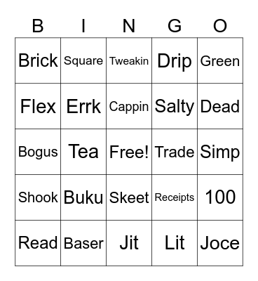 Slang Across Dialects Bingo Card