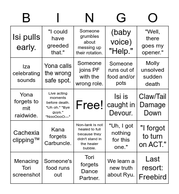 Luna Bingo Card