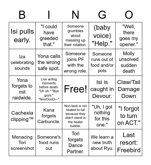 Luna Bingo Card