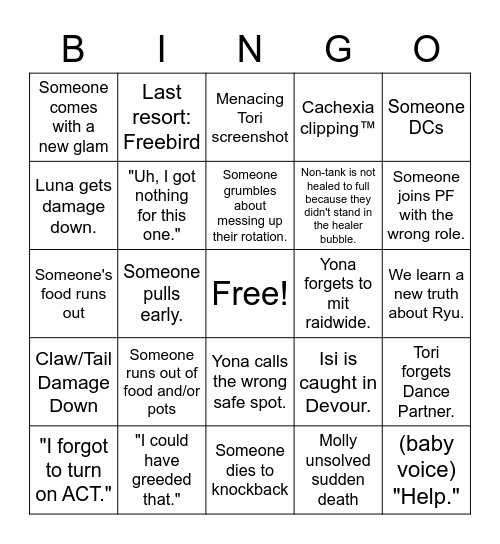 Iza Bingo Card