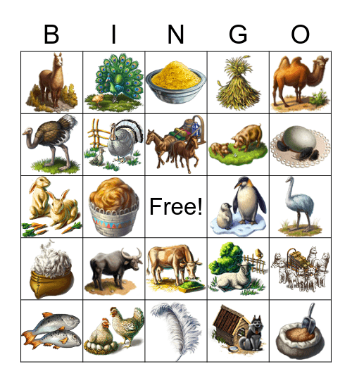 Klondike Critters Bingo Card