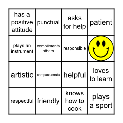 STRENGTHS Bingo Card