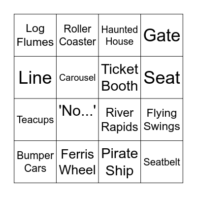 Rides Bingo Card